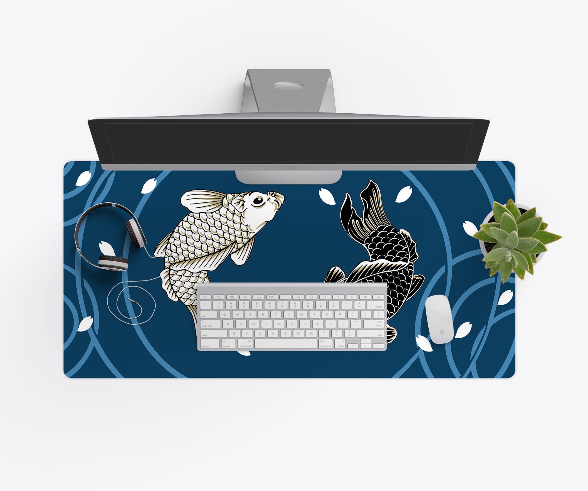 Japanese Desk Mat, Koi Carp Desk Mat, Anime Desk Mat, Desk Accessories,  Computer Desk Mat, Gaming